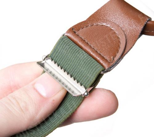 Czechoslovakian trouser braces, green, surplus.