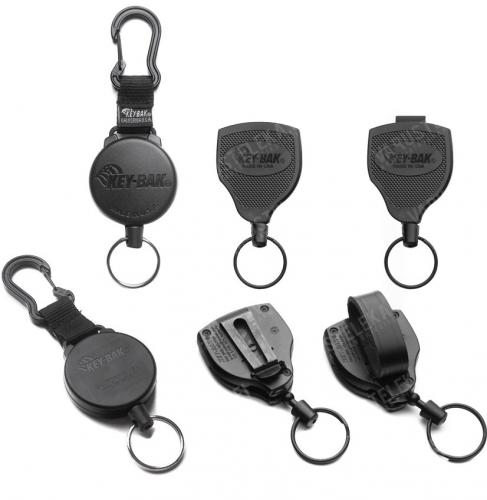 Belt Clip Key Reel, Retractable, Black With 48-In.