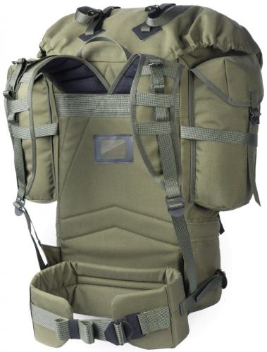 Savotta Rajapartio Rucksack. Internal frame, anatomic shoulder straps and padded hip belt with a rapid buckle. All buckles on this ruck are made of steel!