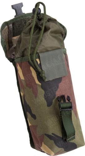 Dutch MOLLE General Purpose Pouch, Small, DPM / Woodland, Surplus. Note the hook-n-loop tab and protective sock.