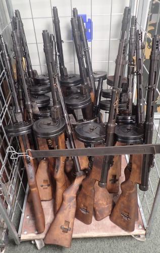 Finnish M/31 Suomi SMG, with muzzle brake, deactivated.