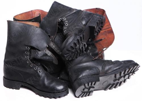 French BM65 double buckle boots, black, surplus. 