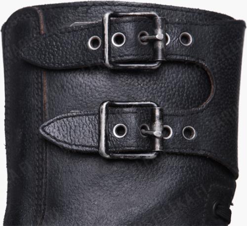 French BM65 double buckle boots, black, surplus.