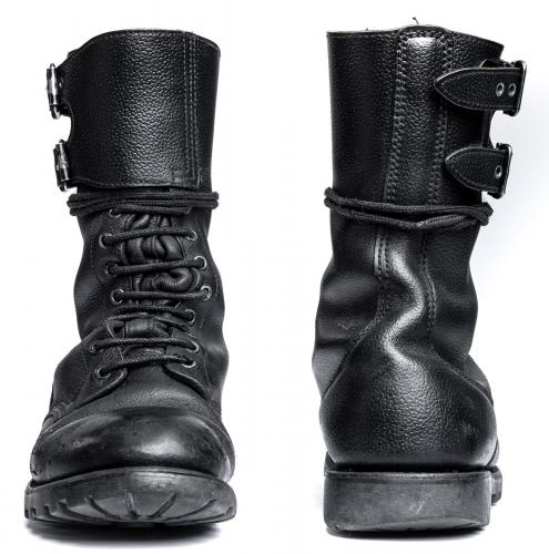 French BM65 double buckle boots, black, surplus.