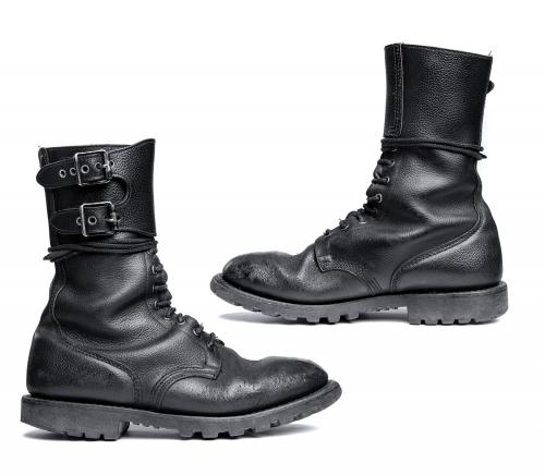 French BM65 double buckle boots, black, surplus.