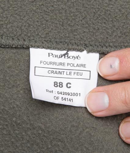 French Fleece Jacket, Green, Surplus. Made in France. This "88C / Small Regular" jacket is worn by a Medium Regular size person in the pictures.