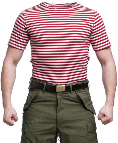 Russian Telnyashka T-shirt, red striped Russian Telnyashka T-shirt, red striped