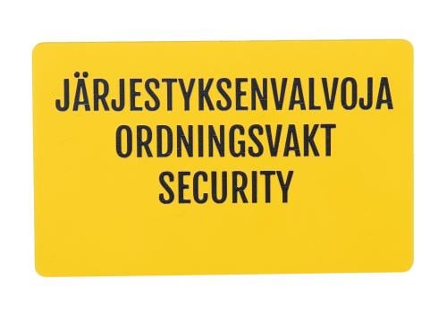 Security personnel tag. 