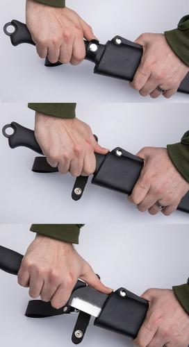 Terävä Leather Sheath for Skrama. The safe and flowing way to unsheath the Skrama.
