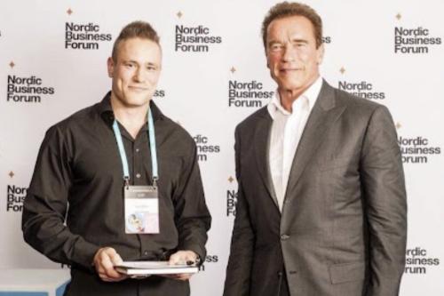Arnold Schwarzenegger at Nordic Business Forum event.