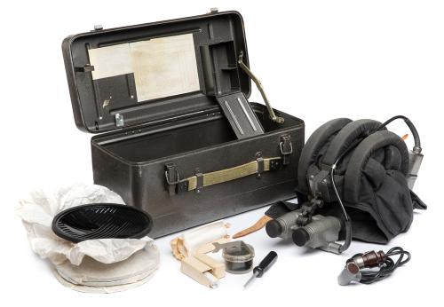 Polish PNW 57 Tank Helmet with Night-Vision Goggles, Surplus.