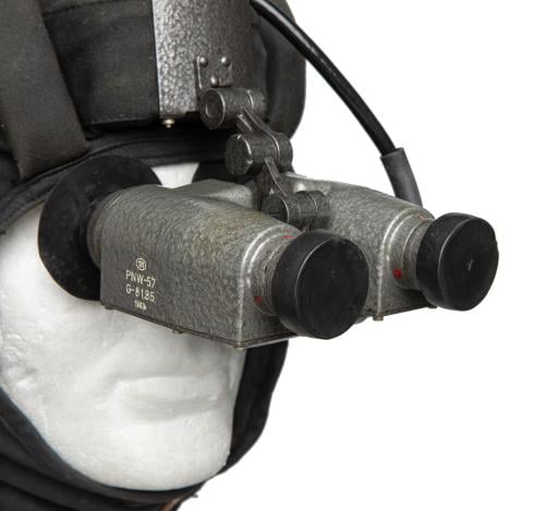 Polish PNW 57 Tank Helmet with Night-Vision Goggles, Surplus.