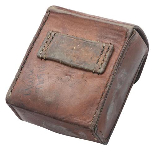 Swedish number scroll for field telephone, with leather case, surplus.