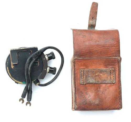 Swedish number scroll for field telephone, with leather case, surplus.