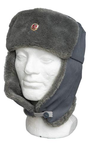 NVA Fur Hat, Gray, Surplus.