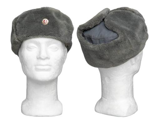 NVA Fur Hat, Gray, Surplus.