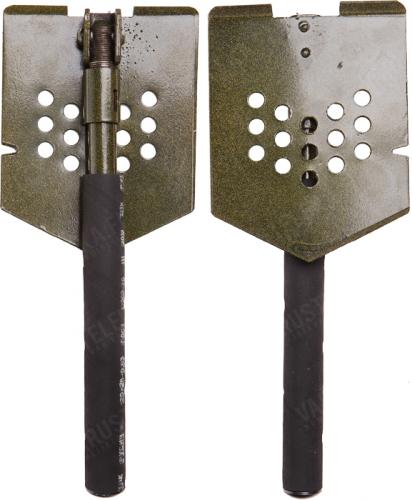 Russian folding spade, spring steel.
