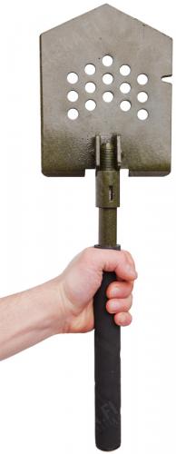 Russian folding spade, spring steel.