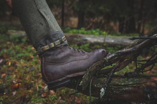 Swedish Ankle Boots with Rubber Sole, brown, surplus. 