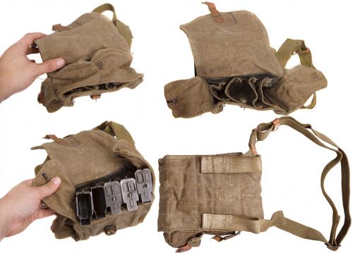 Soviet AK-47 five magazine pouch, surplus.