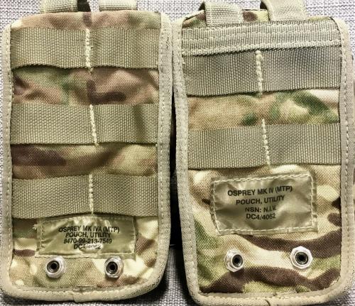 British Osprey general purpose pouch, MTP, surplus. Most pouches we sell have two PALS rows in the back instead of three. The pouch itself is the same size.