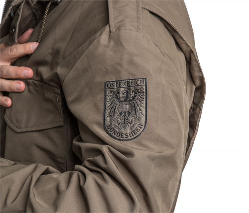 Austrian Field Jacket W. Membrane, Surplus. Most jackets have an Austrian Bundesheer logo on the front.