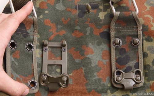 BW Gas Mask Bag, with Carrying Strap, Flecktarn, Surplus. 