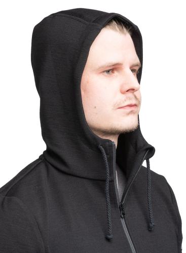 Särmä Merino Wool Hoodie. A protective cover has been added at the top of the zipper in the 2022 model update.