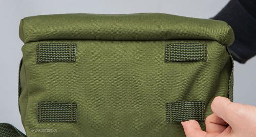 Särmä TST Patrol pack. Four strap attachment points on the bottom, designed for 25mm/1" webbing straps.