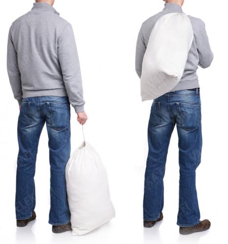 BW laundry bag, white, surplus.