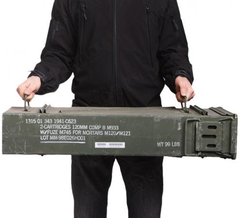 US Ammunition Box, 120 mm, Surplus.