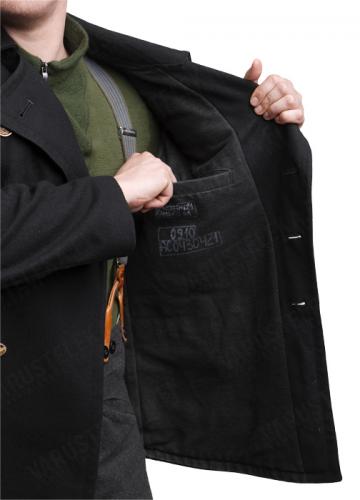 Soviet navy wool coat, black, surplus.