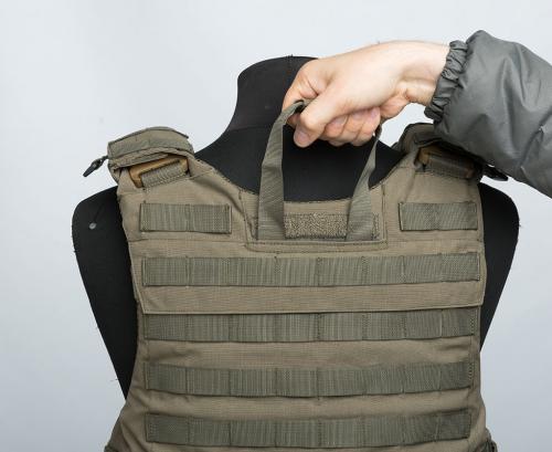 Sioen Ballistics Tacticum Vest, NIJ IIIA. Drag handle.