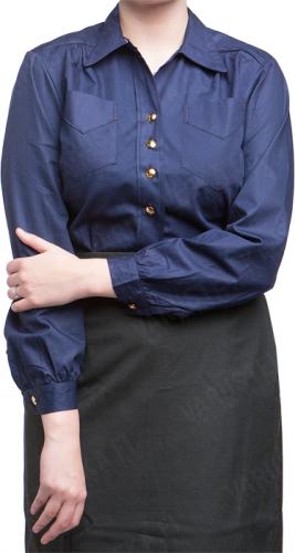 Swedish Women's Collared Shirt, Navy, surplus Swedish Women's Collared Shirt, Navy, surplus