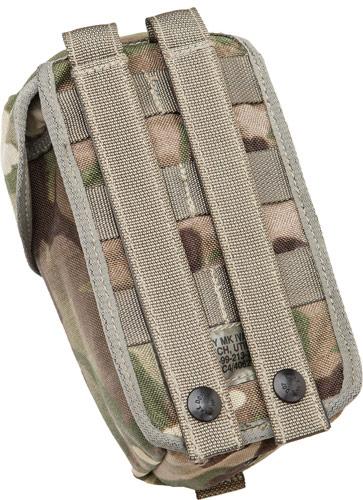 British Osprey general purpose pouch, MTP, surplus. Most pouches we sell have two PALS rows in the back instead of three. The pouch itself is the same size.