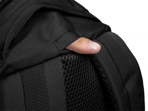 Särmä Assault Pack. Drinking tube port. Note the mesh fabric against the back.