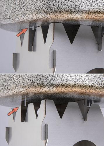 Särmä Wood Stove. Flipping the cross supports over you can adjust the airflow on the top.