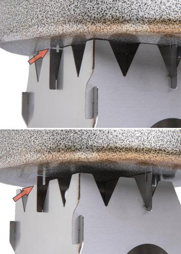 Särmä Wood Stove. Flipping the cross supports over you can adjust the airflow on the top.