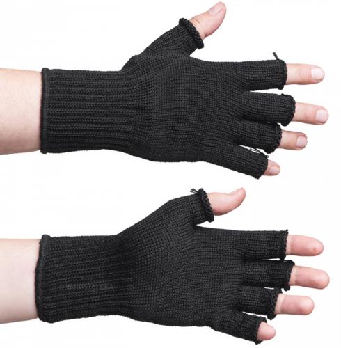 Särmä Merino Fingerless Gloves, Black, Medium