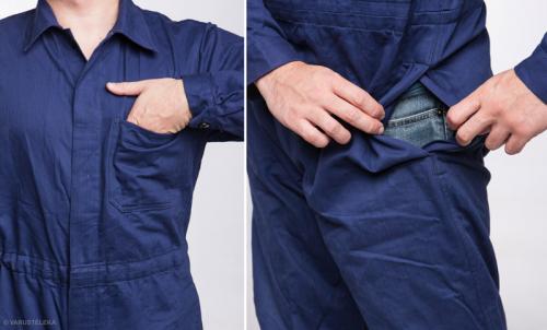 BW coverall, blue, surplus.