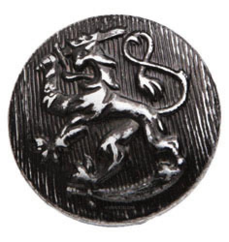 Finnish lion button, nickeled/black Finnish lion button, nickeled/black