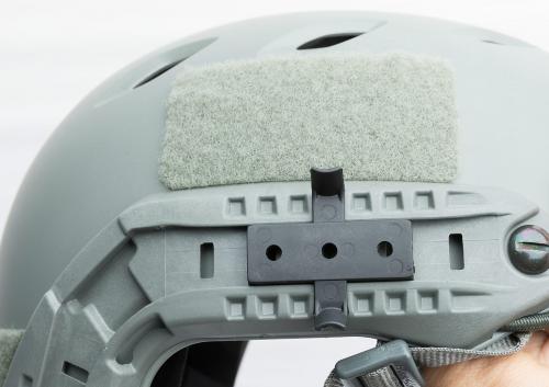 Ops-Core FAST Base Jump Military Helmet. WingLoc Adapter attached onto the ARC rail.