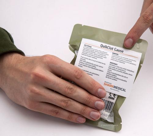 QuikClot Combat Gauze Z-fold.