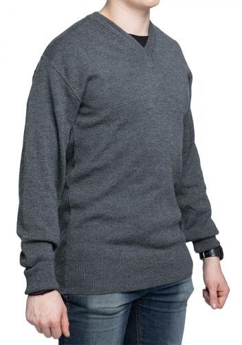 BW V-neck Pullover, Gray, Surplus. Person size about 48-50, pullover size 56.