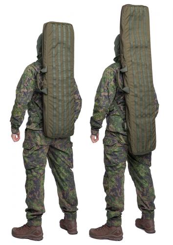 Särmä TST Rifle bag. Either length can be carried on the back.