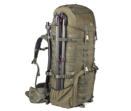 Savotta Jääkäri XL rucksack. Tall items carried on the side