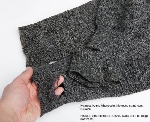 Finnish wartime model wool pullover, grey, heavily used.