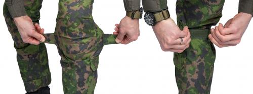 Särmä TST L4 Combat Pants. Knee/calf hook-and-loop adjustment.