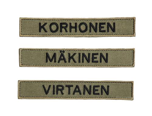 Särmä TST M05 name tag, common names Särmä TST M05 name tag, common names