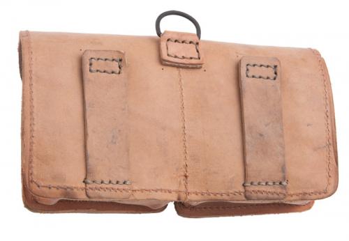 French MAS-49 ammunition pouch, leather, surplus.